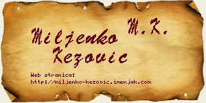 Miljenko Kezović vizit kartica